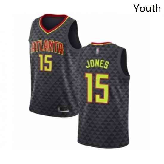 Youth Atlanta Hawks 15 Damian Jones Swingman Black Basketball Jersey Icon Edition